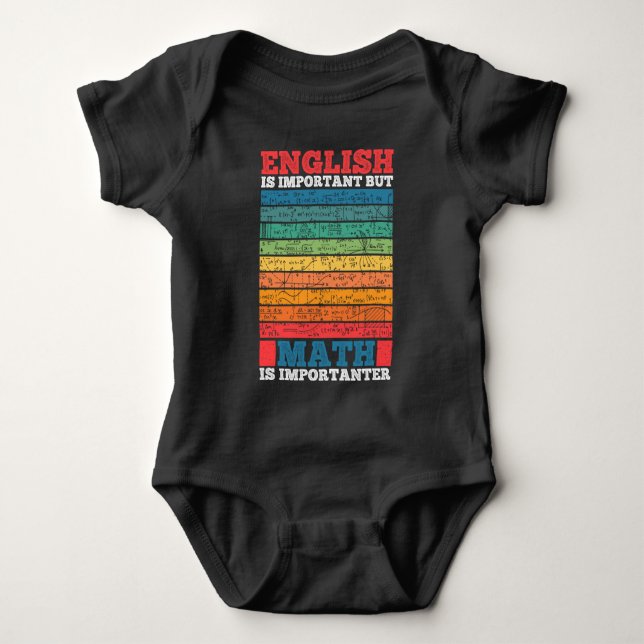 Body Para Bebê Inglês É Importante, Mas Matemática É Matemática I (Frente)