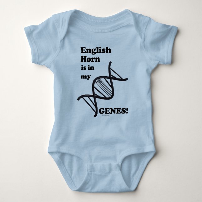 Body Para Bebê Inglês Horn Está Em Meus Genes (Frente)