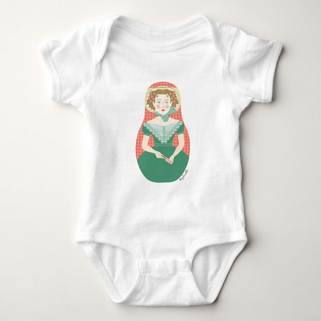 Body Para Bebê Inglês Ivy Matryoshka Baby Bodydress (Frente)