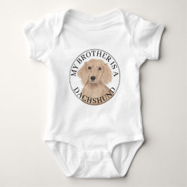 Body Para Bebê Inglês Red Dachshund Dog Big Brother