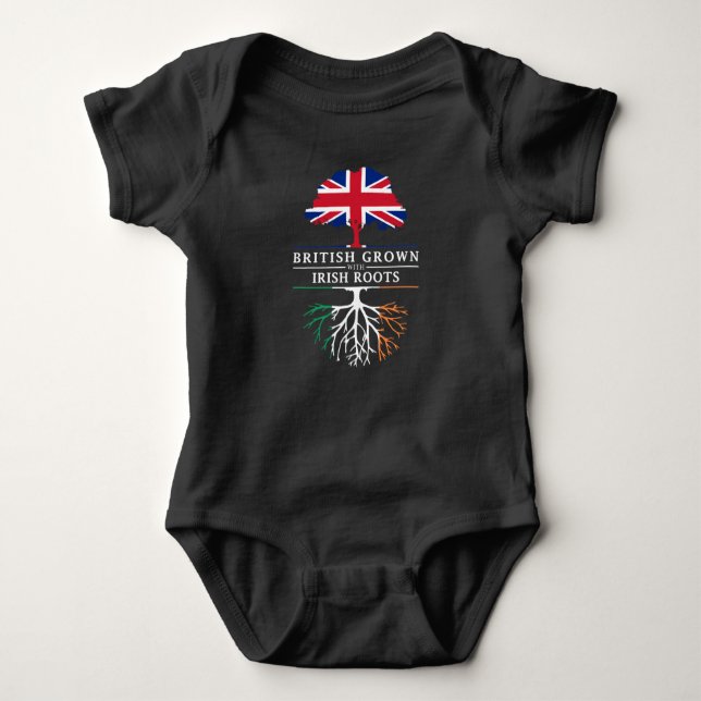Body Para Bebê Ingleses crescidos com design de Ireland   das (Frente)
