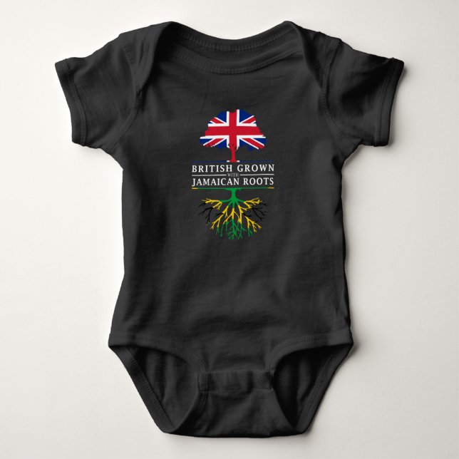 Body Para Bebê Ingleses crescidos com design jamaicano   de (Frente)