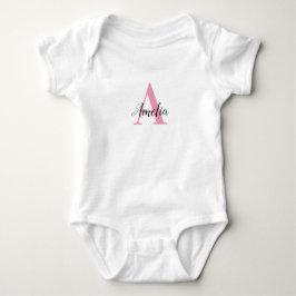 Body Para Bebê Iniciais Personalizadas de Monograma Nome Menina