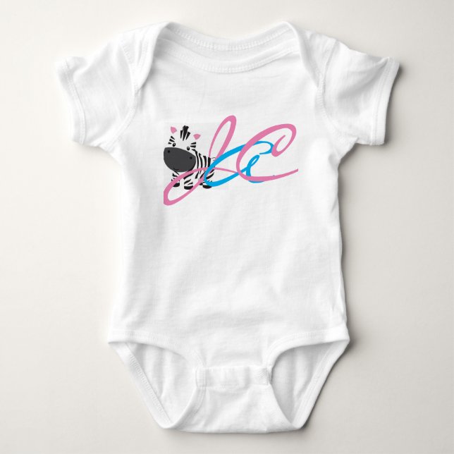 Body Para Bebê Inicial da zebra (Frente)