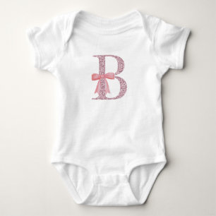 Body Para Bebê Inicial Personalizada para a menina "B"