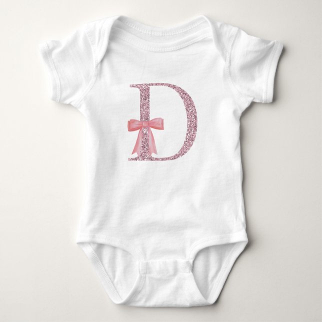 Body Para Bebê Inicial Personalizada para a menina "D" (Frente)