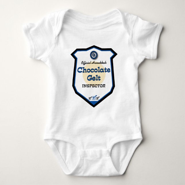 Body Para Bebê Inspector oficial de Gelt do chocolate de Hanukkah (Frente)