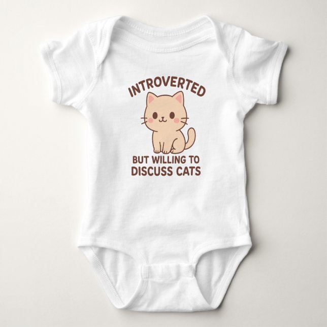 Body Para Bebê  Introvert But Discuss Cats Baby One-Pieces (Frente)