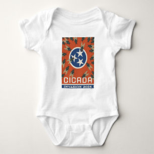 Body Para Bebê Invasão do Tennessee Flag Cicada