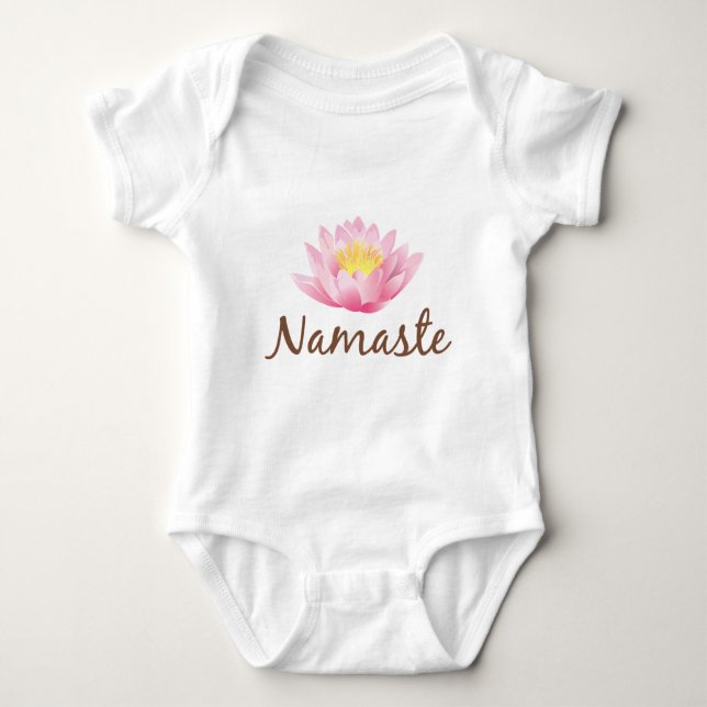 Body Para Bebê Ioga da flor de Namaste Lotus (Frente)
