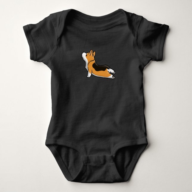 Body Para Bebê Ioga do Corgi (Frente)