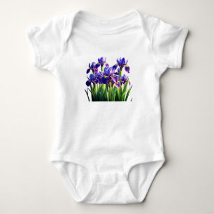 Body Para Bebê Iris Blooms vibrantes.