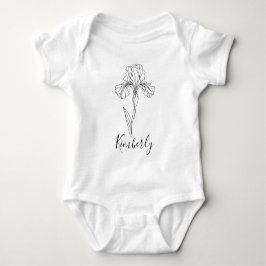 Body Para Bebê Íris personalizada de fevereiro Flor de Nascimento