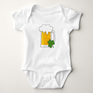 Body Para Bebê Irish Beer Mug com Shamrock Clover