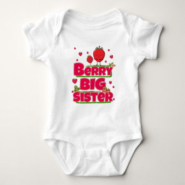 Body Para Bebê Irmã Berry Big - Lúpulo de Morango Bonito (Frente)