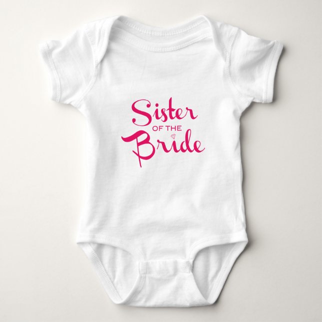 Body Para Bebê Irmã da Noiva Rosa em Branco (Frente)
