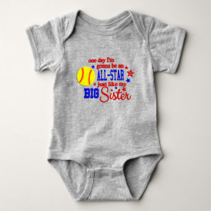 Body Para Bebê Irmã de Softbol