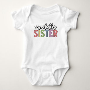 Body Para Bebê Irmã do Meio Cute Correspondência de Irmãos