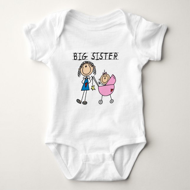 Body Para Bebê Irmã Grande com t-shirts e presentes (Frente)