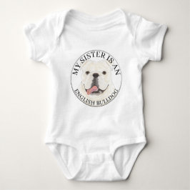 Body Para Bebê Irmã Grande do Bulldog Branco Personalizado
