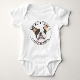 Body Para Bebê Irmã Grande do Bulldog Francês Preto e Branco