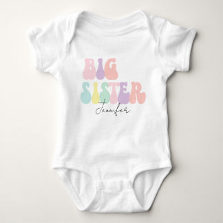 Body Para Bebê Irmã Grande do Pastel Retro Personalizado | Person