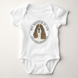 Body Para Bebê Irmã Grande do Springer Spaniel, de Fígado e Branc