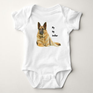 Body Para Bebê Irmã/Irmã German shepherd Preto e Cansado