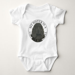 Body Para Bebê Irmã Mais Velha Cachorro Cocker Spaniel Preto