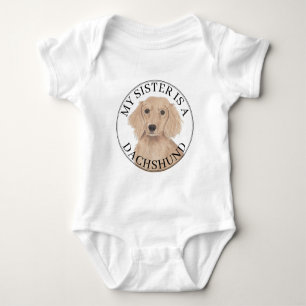 Body Para Bebê Irmã Mais Velha Cachorro Dachshund Vermelho Inglês