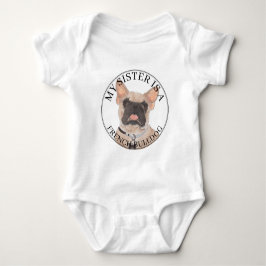 Body Para Bebê Irmã Mais Velha de Bulldog Francês Máscara de Fawn