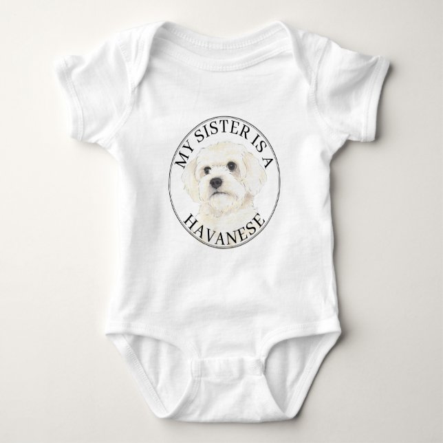Body Para Bebê Irmã Mais Velha Havanese (Frente)
