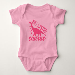 Body Para Bebê Irmã Mais Velha Saurus de Rosa