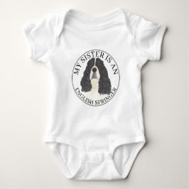 Body Para Bebê Irmã Mais Velha Springer Spaniel Inglês Preto e Br