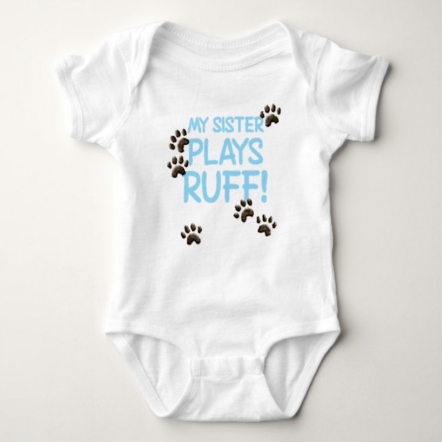 Body Para Bebê Irmã Ruff - Azul (Frente)