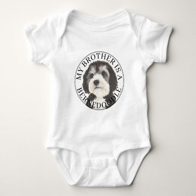 Body Para Bebê Irmão Mais Velho Bernedoodle (Frente)