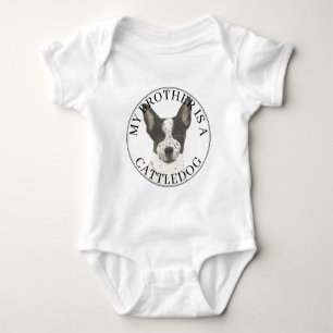 Body Para Bebê Irmão Mais Velho do Black & White Australian Cattl