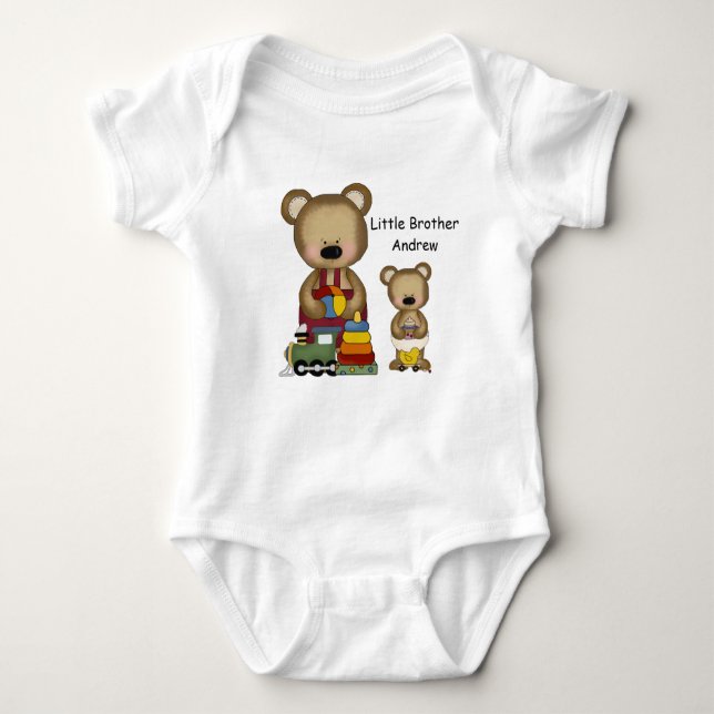 Body Para Bebê Irmãos de Urso de Teddy Coordenando Camisa-T (Frente)