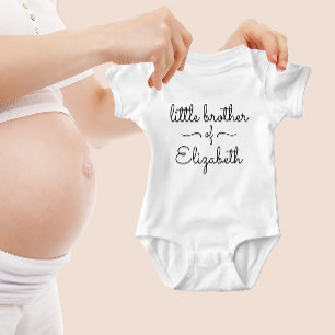Body Para Bebê Irmãozinho Irmã Fofa Simples Preto E Branco