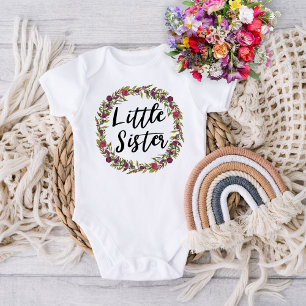 Body Para Bebê Irmãzinha Violeta Coroa de Flores