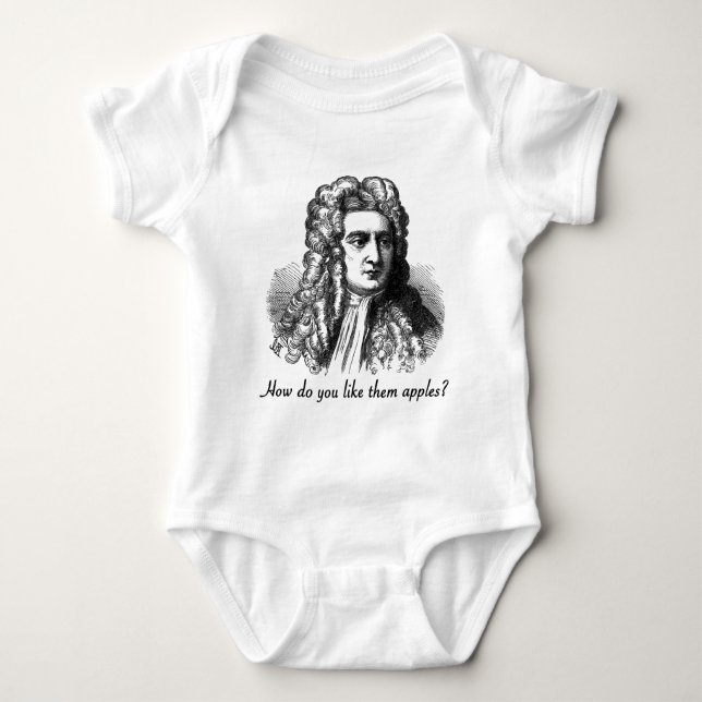 Body Para Bebê Isaac Newton - como o faça gostam d maçãs (Frente)
