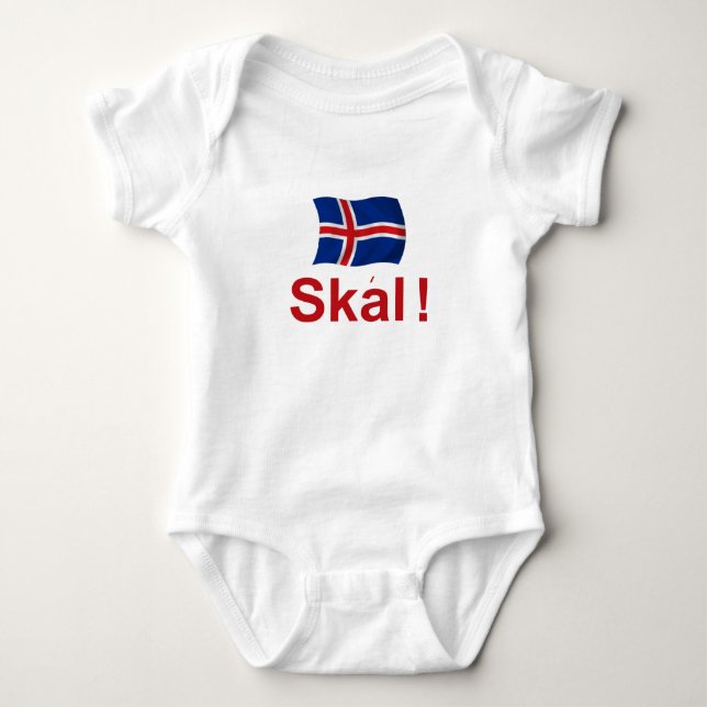 Body Para Bebê Islandês Skal! (Elogios) (Frente)