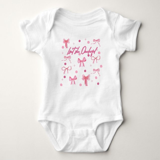 Body Para Bebê Isn't she onederful first birthday outfit (Frente)