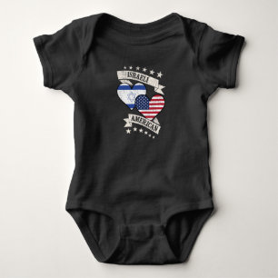 Body Para Bebê Israel American Heart Flags Israel América
