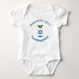 Body Para Bebê Israelense Angel Hanukkah Flag Blue Personalizado