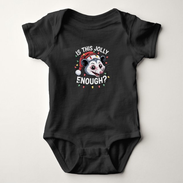 Body Para Bebê Isso é Alegre o Suficiente? Natal Gambá Sarcástico (Frente)