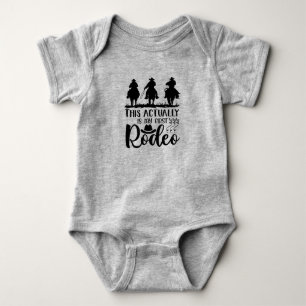 Body Para Bebê Isto Na Verdade É Meu Primeiro Rodeio Preto Cinza