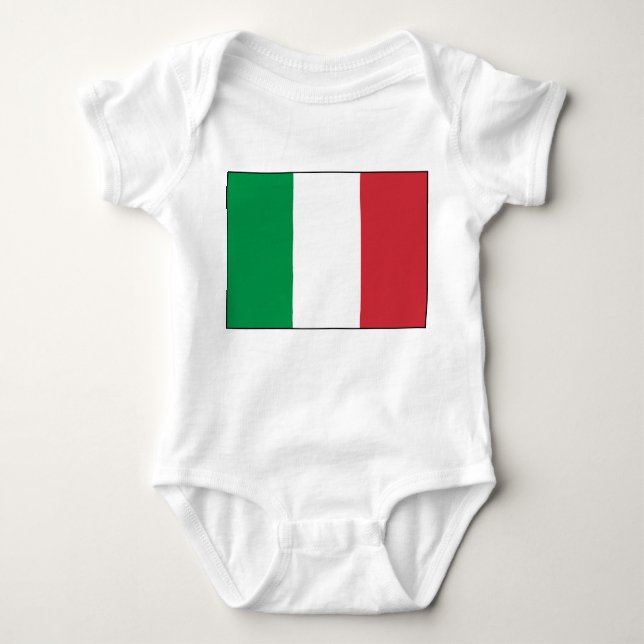 Body Para Bebê Itália - Bandeira Nacional Italiana (Frente)