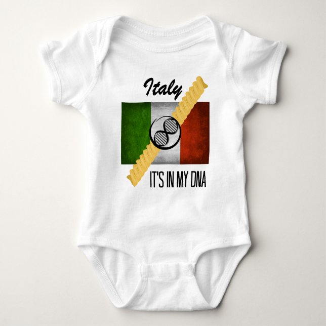 Body Para Bebê Italia está em minha bandeira italiana Rotini da (Frente)