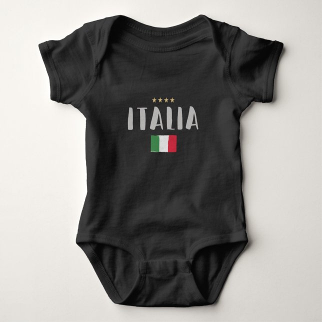 Body Para Bebê Italy Soccer Football Fan Shirt Flag (Frente)